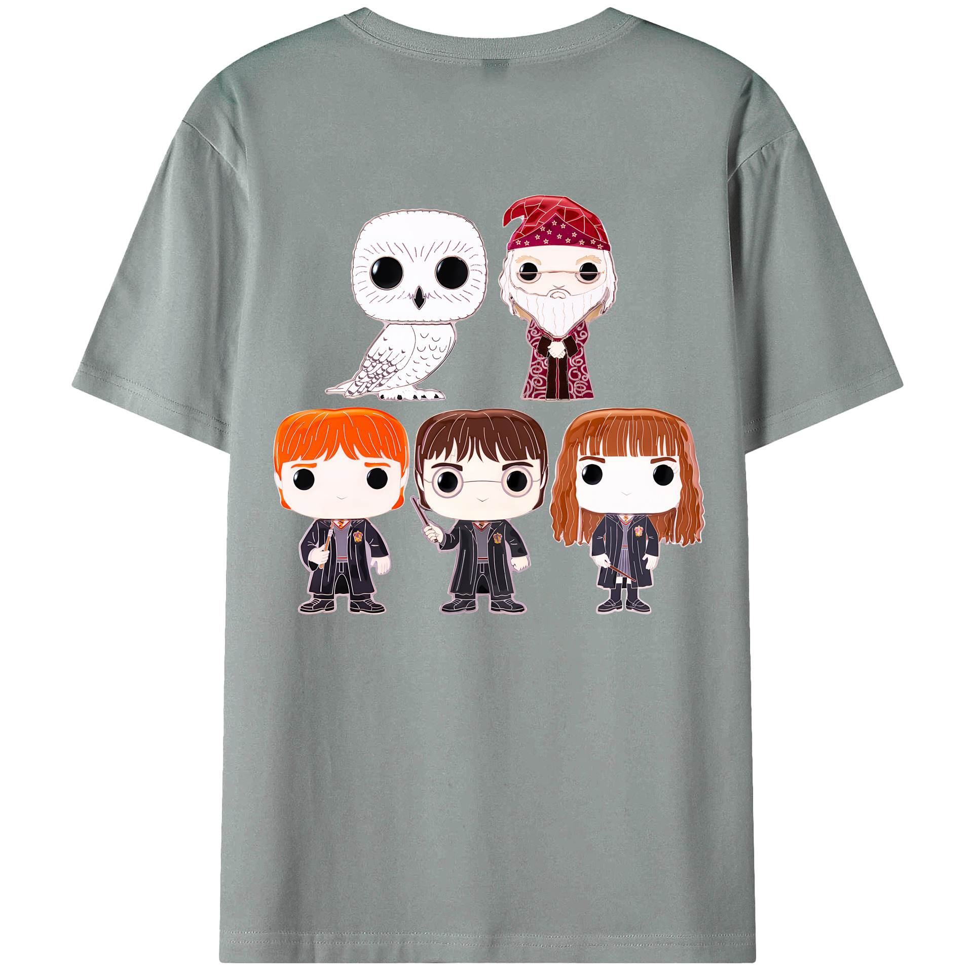 （画像用） Harry Potter ハリー・ポッターシリーズ 綿100％ メンズ半袖Tシャツ（バックプリント） 通気性